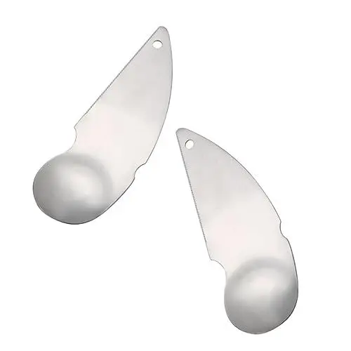 Produktbild: Amosfun 1 Satz Kiwi-löffel Kiwi Slicer Schäler Orangenschäler Obstschneider Kiwischäler Werkzeuge Zum Graben Von Fruchtfleisch Schaufeln Zum Graben Von Obst Rostfreier Stahl Silver 2st