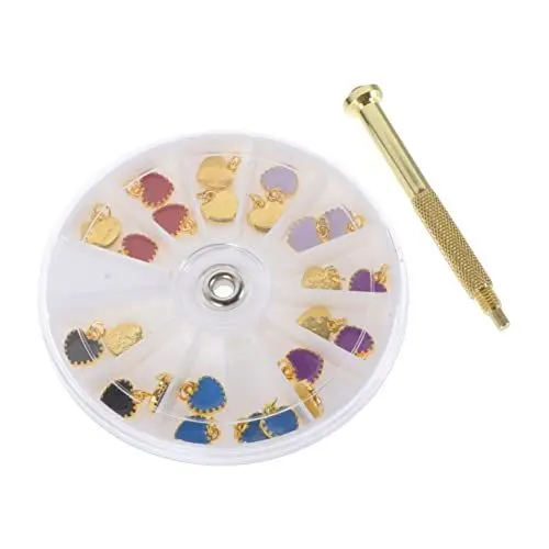 Produktbild: Amosfun 1 Satz Nagel-Charme Maniküreschmuck Nagel Piercing Charms. Nagel- Piercing- Ringe. Goldarmband Charms. Nagelkunstdekorationen Aus Metall Buchstabe Legierung 3D Schmuckstücke