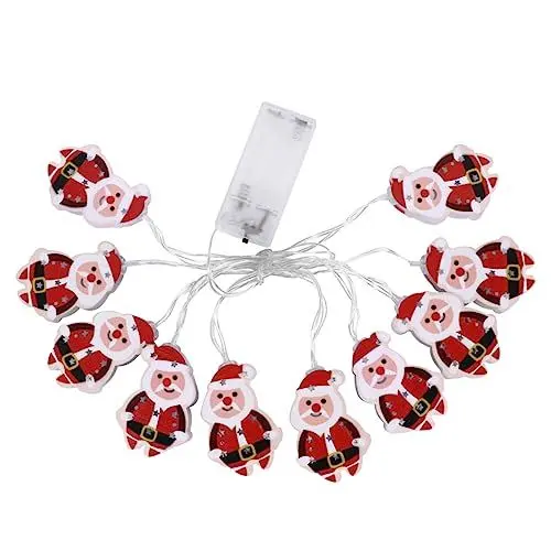 Produktbild: Amosfun 1 Satz Saite Weihnachtslichterkette Weihnachtslicht Dekor Weihnachtsbeleuchtung Im Freien Beleuchteter Weihnachtsmann Funkelnde Weihnachtslichter Draussen Krücke Schmiedeeisen