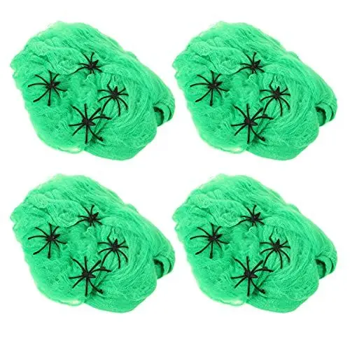 Produktbild: Amosfun 1 Satz Spinnennetz Halloween-dekorationen Spinnweben Spinnweben Mit Spinnen Halloween-riesenspinne Außendekorationen Spukhausdekorationen Türdekoration Baumwolle Groß Polyester