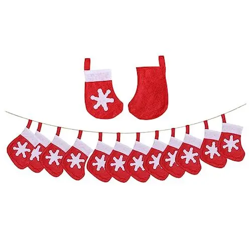 Produktbild: Amosfun Weihnachtsstrümpfe Banner-String Kreative Weihnachtsdekoration Rot für Den Innenbereich Wanddekoration für Partys und Zuhause