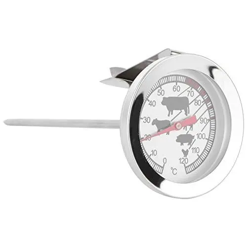 Produktbild: Amosfun 1 Stück Bimetall Thermometer Für Holzkohlegrill Smoker Parrillas Para Asar Carne Grillkohle Und Hitzeanzeige Ultraschnelles Thermometer Grill Und Fleischthermometer Weißer
