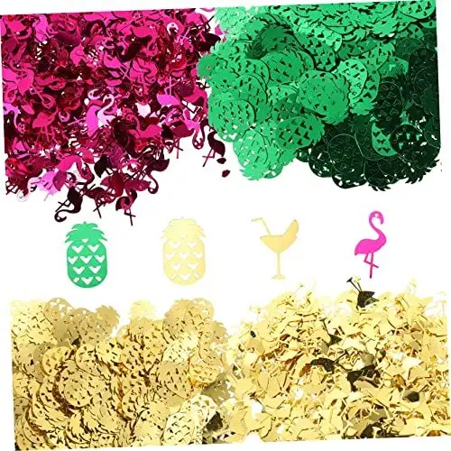 Produktbild: Amosfun Hawaiianische Konfetti-dekorationen Glitzerpapier Aus Pvc Für Romantische Partys Hochzeiten Geburtstagsdekorationen Tropische Tischdekorationen Partyzubehör