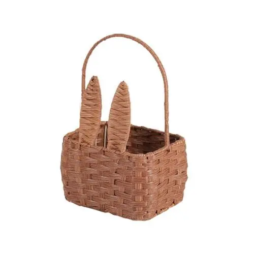 Produktbild: Amosfun 1stk Kaninchenkorb Ostern Blumenkörbe Behälter Für Lebensmittel Picknickkorb Weidengeflecht Osterkorb Hase Brotkorb Körbe Aus Rattan Gartenkörbe Eisen Kind Weihnachten Obstgericht