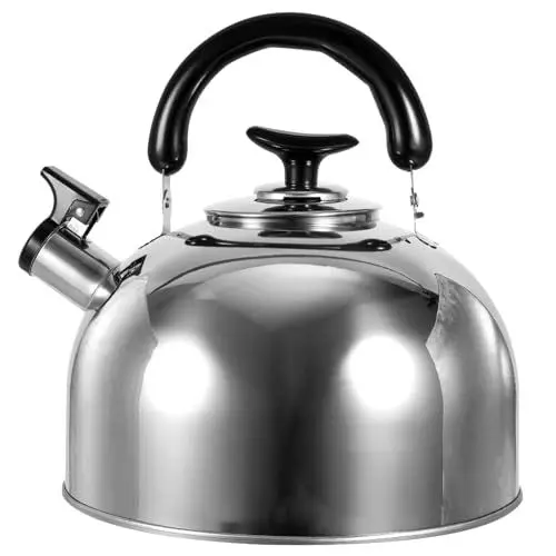 Produktbild: Amosfun 1stk Pfeifentopf Wasserkocher Für Zuhause Wasserkocher Mit Induktionsherd Pfeifende Wasserkocher Kaffeekocher Auf Dem Herd Pfeife Kaffee Wasserkocher Campingkocher Silver Plastik