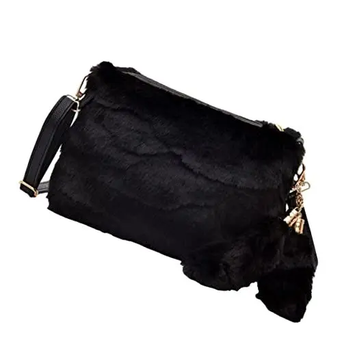 Produktbild: Amosfun 1stk Plüsch Kleine Quadratische Tasche Einkaufstasche Für Frauen Handtasche Für Frauen Damenhandtasche Tragetasche Für Damen Umhängetasche Kette Tasche Fräulein Die Kette Fell Bote
