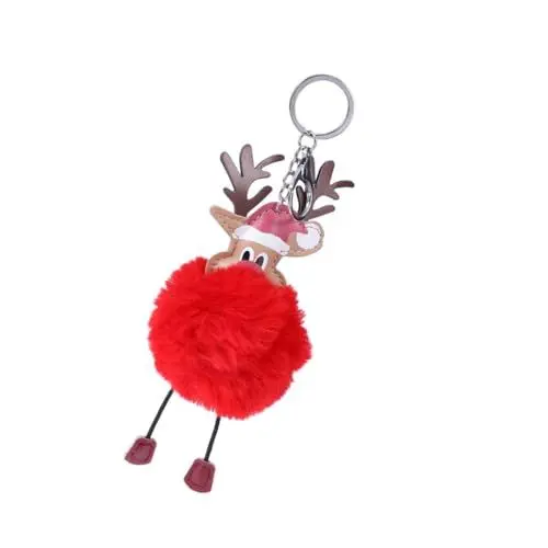 Produktbild: Amosfun 1stk Rentier Geschenk Anhänger Weihnachtsschlüsselanhänger Weihnachten Schlüsselanhänger Hängen Anhänger Rentier Schlüsselbund Stofftier Schlüsselanhänger Haarball Weihnachtshirsch