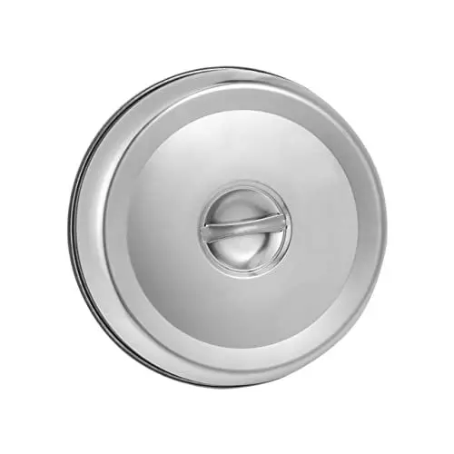 Produktbild: Amosfun Universaldeckel Für Topf Und Pfanne Rund Edelstahl Deckel Mit Griff Für Salat Snack Steak 24 Cm