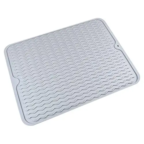 Produktbild: Amosfun Abtropfmatte für Die Küche 40 X 30 cm Grau Wellenkorn Silikon-abtropfunterlage Zum Abtrocknen Von Küchentheken