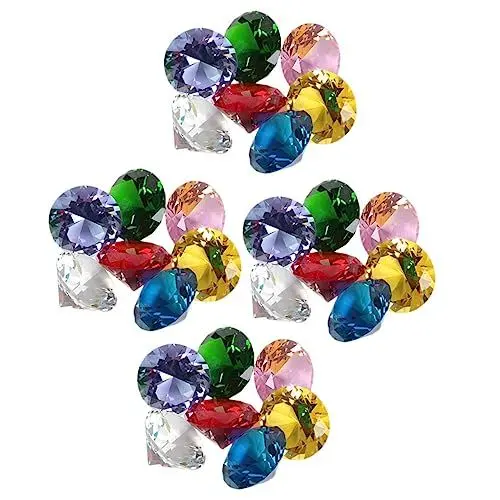 Produktbild: Amosfun 200St Acryl Bohren künstlich 20 mm Acryldiamant Schatzkiste mit Juwelen klare Acrylvase Schmuck Acryl-Kristall-Diamant Partyzubehör Zähler schmücken Verstreute Perlen