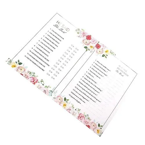 Produktbild: Amosfun 20St Spielkarte Quizkarte Parteitätigkeit Braut Hochzeit Spiel Aktivitäten für Hochzeitsspiele Requisiten für Partyspiele q/a Karten schreiben Mädchen Spiel Requisiten Papier