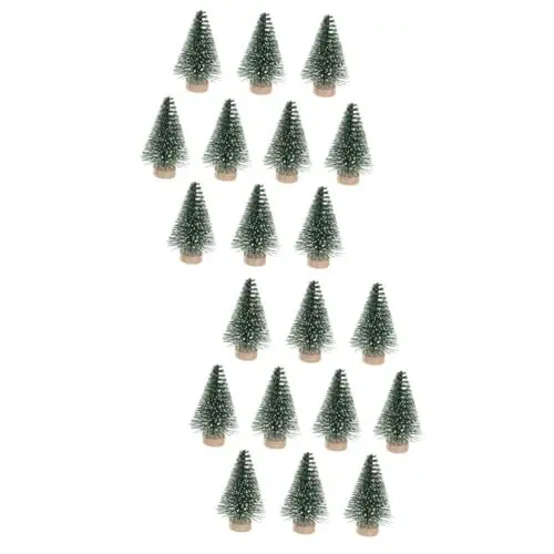 Produktbild: Amosfun 20 STK Flaschenbürste Weihnachten Deko Weißer Mini-Weihnachtsbaum Kiefer Künstlicher Nadelbaum Weihnachtsfeierverzierung Schmücken Kunsthandwerk Dekorationen Haushalt