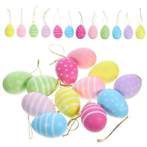 Produktbild: Amosfun 24St Ostereier plastikenten Easter Ei-Dekorationsset Osterfest Dekoration zu Ostern Osterdekoration Einrichtung im Festivalstil Festliche Einrichtung Osterei-Dekorationen