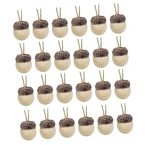 Produktbild: Amosfun Weihnachtskugeln 24 Stück Eichel-Ornamente Weißer Filz Weihnachtsdekoration Für Den Baum