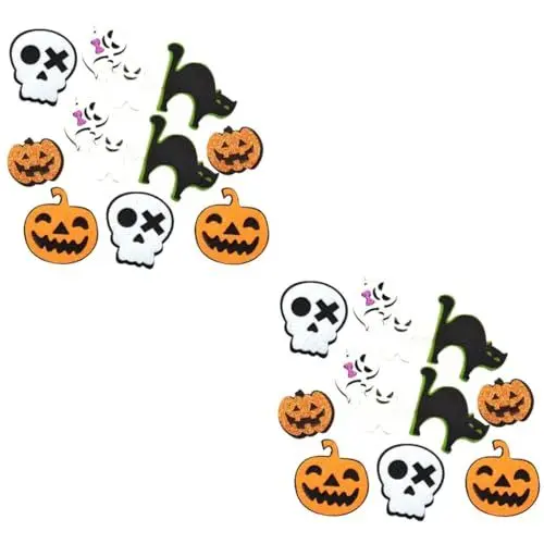 Produktbild: Amosfun 24 Stk Halloween-Kostümzubehör Hollyn-Kostüme Halloween-Dekoration Filzscheiben halloween basteln halloween dekoration Filzchips DIY Filzstoff Kleidung gefühlt Haarnadel Filzblatt