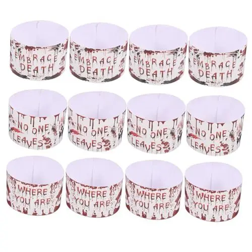 Produktbild: Amosfun 24 Stück Horror Halloween Dekorationsaufkleber Halloween Partyzubehör Flaschen Badezimmerdekorationen Halloween Requisiten Halloween Zubehör Halloween Flaschenverpackung