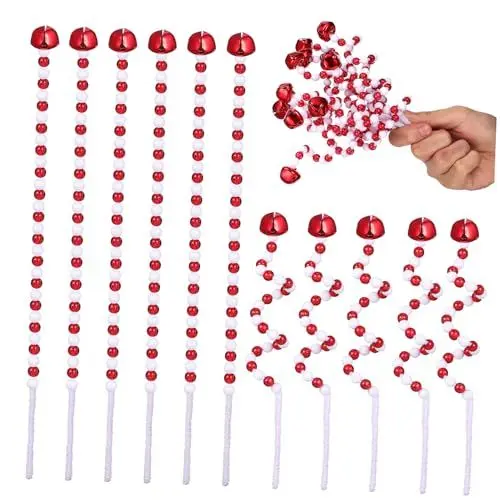 Produktbild: Amosfun 25stücke Weihnachtsbaum Sticks Mit Glöckchen Kreative Weihnachtsdekoration Für Baum Fenster Und Tür Biegsame Und Gestaltung Für Festliche
