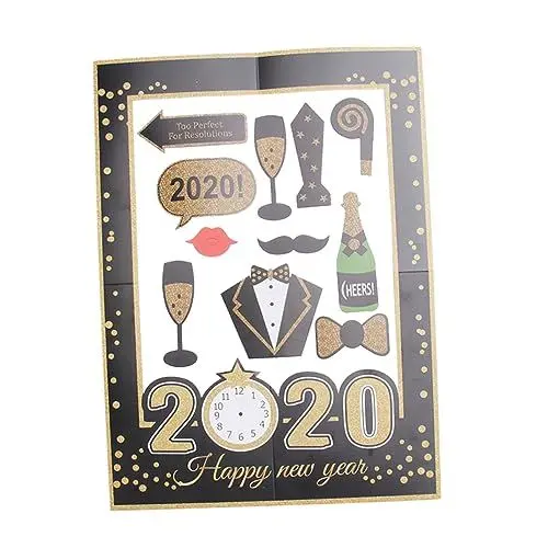 Produktbild: Amosfun 27-teiliges Silvester-Party-Rahmen-Requisiten Fotoautomaten-zubehör Party-Foto-Dekorationen Foto-Requisiten Für Die Neujahrsfeier