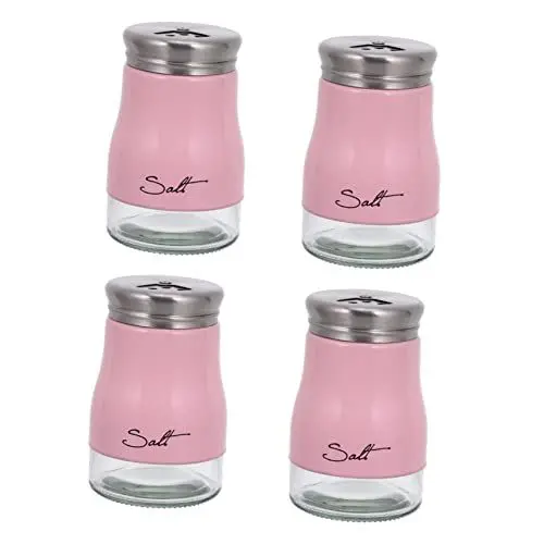 Produktbild: Amosfun 2St Glasschale lagercontainer Küchenutensilien zubehör grill Gewürzorganisator Shaker Gewürzflasche Aufbewahrungsflasche für die Küche Rostfreier Stahl Rosa