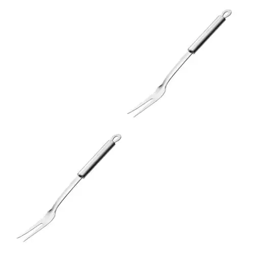 Produktbild: Amosfun 2St Grillgabel Bratgabeln Hähnchengabel zum Grillen Grill im Freien zum Kochen von Fleisch Rostfreie Fleischgabel für die Küche Bratstangen 2-Zinken- für Grill