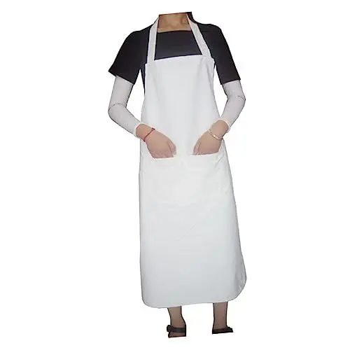 Produktbild: Amosfun 2St Handwerkerschürze wasserdichte Schürzen Baumwollschürze Taillenschürze Schürze aus Polyester Küchenschürze hängende Halsschürze einfache Schürze drucken Ärmel Weiß