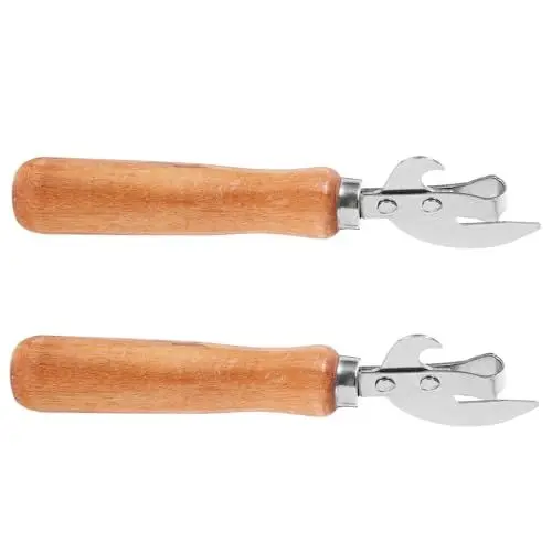 Produktbild: Amosfun Elegantes Flaschenöffner-set Aus Holz | 2 Dosenöffner Aus Metall | Tragbarer Weinöffner Für Bar & Camping