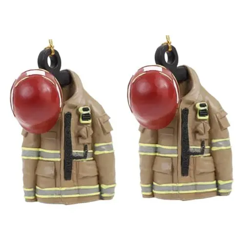 Produktbild: Amosfun 2St Kreative Feuerwehrbekleidung weihnachtsbaumdeko Tannenbaum Dekoration Weihnachtsbaumschmuck Feuerwehr Dekoration Verzierung der Feuerwehrkleidung Weihnachtsbaum Harz