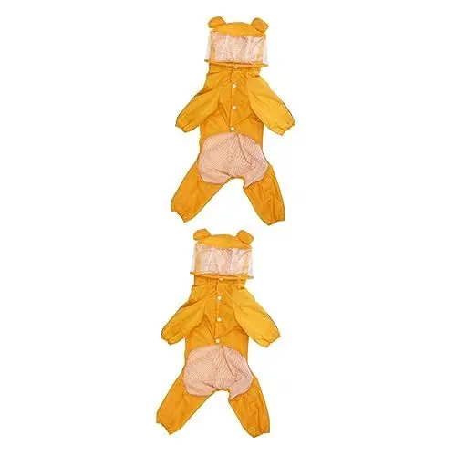 Produktbild: Amosfun 2St Regenmantel für Haustiere Hunde-regencape hunderegencape Regenjacken für Hunde Regenponcho Trendige Hoodies Jacke mit Reißverschluss transparenter Regenmantel Haustierzubehör