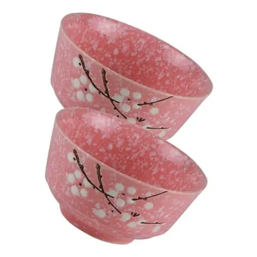 Produktbild: Amosfun 2St Reisschale Dessertschale kleine Servierschalen Tonschalen Schüssel Obstschalen asia schalen ramen bowl serviergeschirr farbiger Futternapf Aufbewahrungsschalen Keramik Rosa