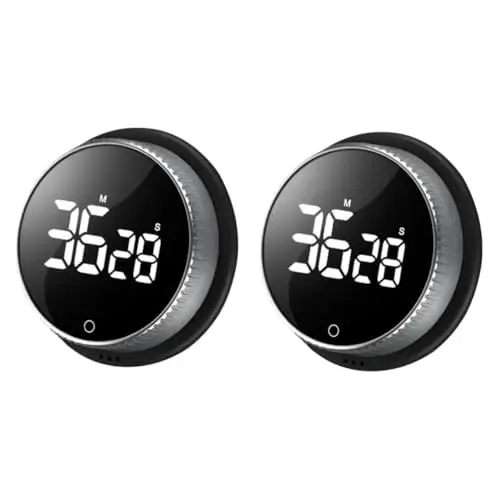 Produktbild: Amosfun 2St -Timer Küchenuhr Kinderuhr Countdown-Stand-Timer Kindertimer digitaler Küchentimer Countdown Uhr Lernuhr Grill-Timer entzückender Timer Kochtimer für die Küche Magnet Black