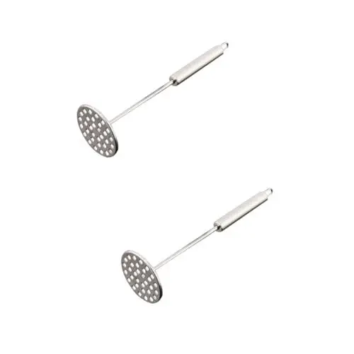 Produktbild: Amosfun 2St Werkzeug zum Pressen von Lebensmitteln gemüsenudelschneider gemüseschneider gemüsehäcksler Gemüsemixer Kartoffelpresse Kartoffelsieb Gemüsestampfer Kartoffelstampfer Silver