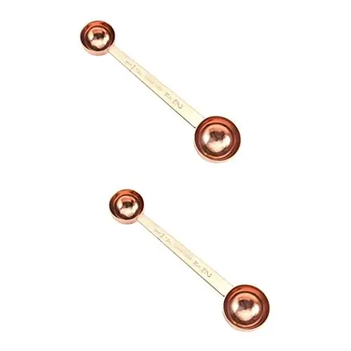 Produktbild: Amosfun 2St doppelseitiger Kaffeelöffel beidseitige Messung Messen mit Waage multifunktionswerkzeug multi tools messbecher Messlöffel mit Messlöffel skalieren Rostfreier Stahl