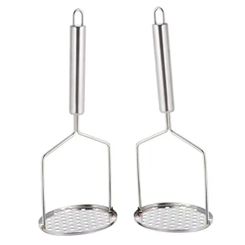 Produktbild: Amosfun 2St kartoffelpresse aus edelstahl tragbare Kartoffelpresse Kartoffelstampfer kartoffelpüree potato masher Gemüsepüree Kürbisstampfer Stampfer Küchenwerkzeug Rostfreier Stahl Silver