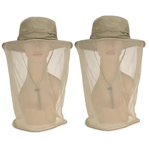 Produktbild: Amosfun 2St mückennetz outdoor hut moskitonetz für bett hutschachtel Moskitonetz im Freien Netzhut Fliegennetzmütze Schatten Fischerhut Mesh-Kappe Männer und Frauen