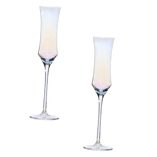 Produktbild: Amosfun 2 Bunte Gläser Rotweinkelche Weingläser Farbige Hochwertige Glaswaren Cocktailflöten Bunte Trinkgläser Kelche Glaswaren Untertassen Martini Gläser Stielgläser