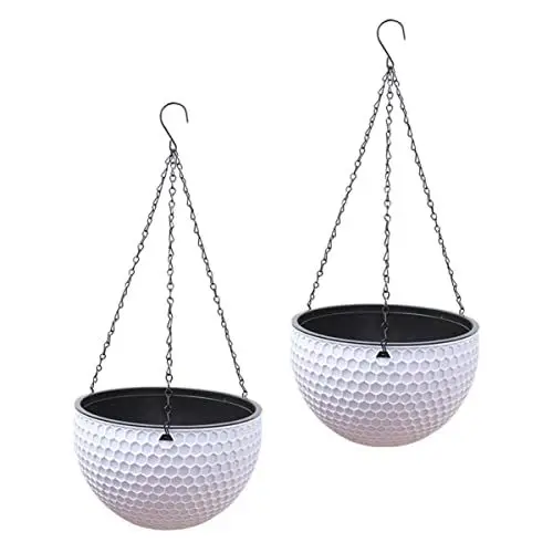 Produktbild: Amosfun 2stücke Hängender Blumentopf Aus Hochwertigem Kunststoff Pflanzenhalter Für Innen Und Außen Für Balkon Garten Und Wohnraum Passend Für Verschiedene Pflanzenarten