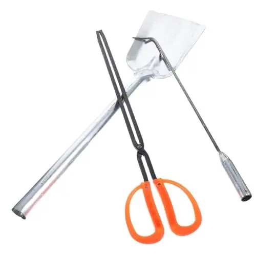 Produktbild: Amosfun 2 Sätze Drei brennende Werkzeuge grillzubehör fireplace tools Kaminwerkzeug-Set feuerzange Feuerhaken Feuerwerkzeug für zu Hause Kaminschaufel Feuer Zubehör Kaminzubehör aus Eisen