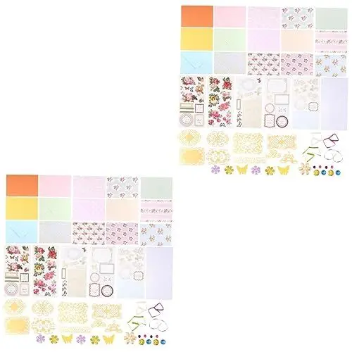 Produktbild: Amosfun 2 Sätze Gadgets Für Kinder Kinder-kits Basteln Aus Papier Kinder-bastelset Diy Machen Bastelsets Diy-grußzubehör Diy Zubehör Handgemachte Begrüßungssets Handbuch Materialpaket