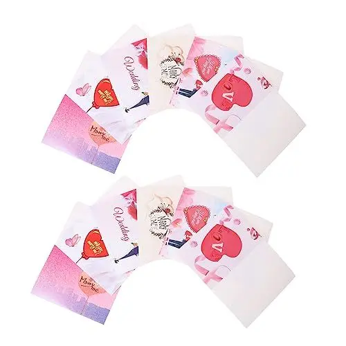 Produktbild: Amosfun 2 Sätze Hinweis Mit Umschlag Verlobungskarten Liebe Notizkarte Glückwunschkarte Zur Hochzeit Weihnachtskarte Schwester Dankbare Karte Braut Aufkleber Papierstau Handschrift