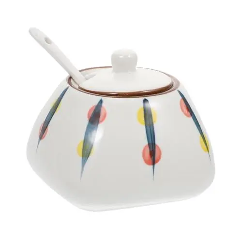Produktbild: Amosfun 2 Sätze Japanischer Keramik Gewürzbehälter mit Löffel Design für Zuhause Restaurant für Salz Currypulver Soßen und