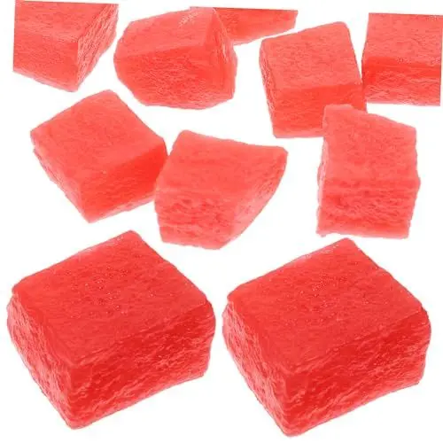 Produktbild: Amosfun 2 Sätze Simulation Eines Wassermelonenblocks Faux-Simulation Wassermelone Gefälschte Schaumwassermelone Künstliche Früchte Hühner Lehrhilfe Foto-Requisite 10 Stück * 2