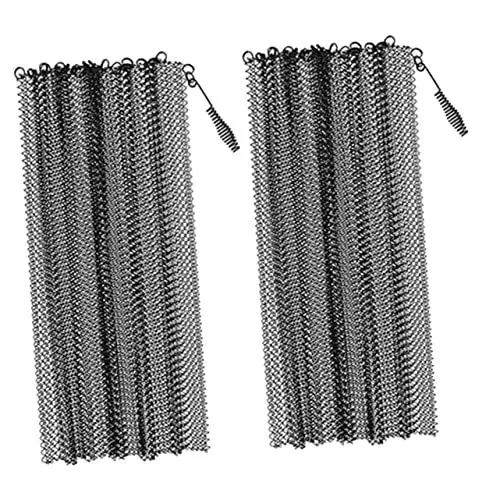 Produktbild: Amosfun 2 Stück Kamin Mesh Screen Vorhänge Mit Griffen Feuerfester Schutz Für Ihren Kamin Elegantes Design Für Sicheres Feuergenuss Ideal Funkenschutz Und Kaminschutzgitter