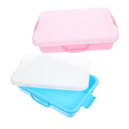 Produktbild: Amosfun 2 Stück Sandtisch Sandtisch Tablett Tragbarer Sandkasten Sandtablett Für Klassenzimmer Sandspieltablett Sandtablett Spielzeug Sand Sensorischer Mülleimer