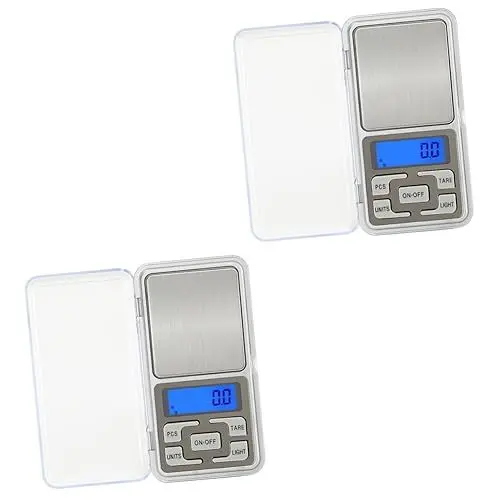 Produktbild: Amosfun 2 Stück Schmuckwaage Taschen Digitalwaage Elektronische Waage Hochpräzise Waage Digitale Schmuckwaage Tischwaage Schmuckwaage Digitale Paketwaage 01 Gramm