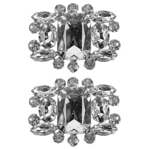 Produktbild: Amosfun Stilvolle Schuhclips Damen Strass Hochzeit Schuhschmuck, 2 StüCk Kristall Schuhclips FüR Hochzeit Party Schuhe Dekoration, Einfache Anwendung Und Hochwertige Materialien