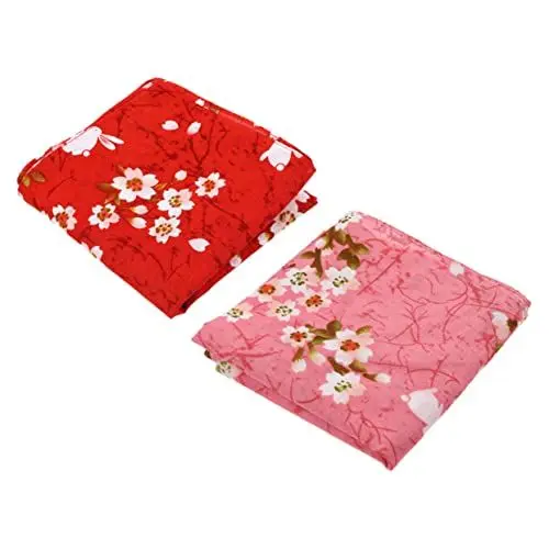 Produktbild: Amosfun 2st Bento-wickeltuch Japanisches Wickeltuch Bandana Aus Baumwolle Kleines Taschentuch Verpackungstuch Kirsche Japanisches Taschentuch Dekor Blüte Stoff Geschenk Japanischer Stil