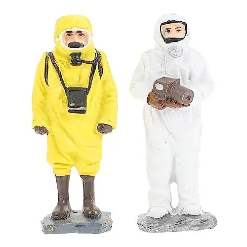 Produktbild: Amosfun 2st Chemischer Abwehroffizier Feuerwehrmann, Der Feuerstatue Bekämpft Polizistenfigur Feuerwehrmann-spielzeugfiguren Feuerwehrmannfiguren Feuerwehrmann-skulptur Harz Weiß