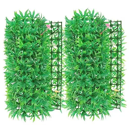 Produktbild: Amosfun 2st Gefälschte Wandpflanze Grüne Wand Heckenpflanze Pflanzenzaunplatten Topiary-wandpaneele Nadelbäume Für Garten Sichtschutzwand Im Grünen Künstlich Plastik Grüne Pflanzen