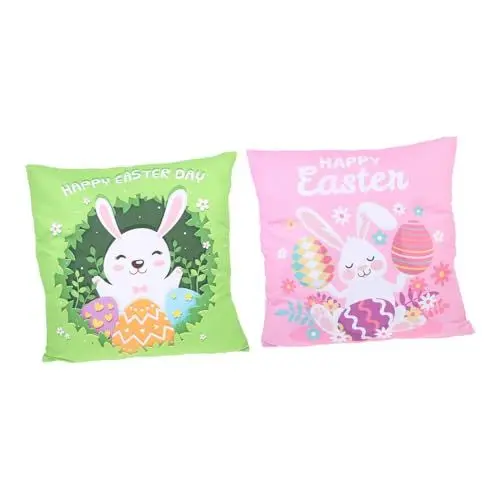 Produktbild: Amosfun 2 Stücke Ostern Themed Kissenbezüge Bunny Kissen Ostern Dekorative Prop Kissen Schutzhülle