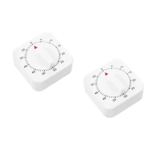 Produktbild: Amosfun 2st Küchenuhr Küchen-kochtimer Backzeit Restaurant-backtimer Küchentimer Für Senioren Zeitschaltuhr Mechanisch Unterrichtstimer Zeitschaltuhr Für Die Küche Koch-Timer Plastik Weiß